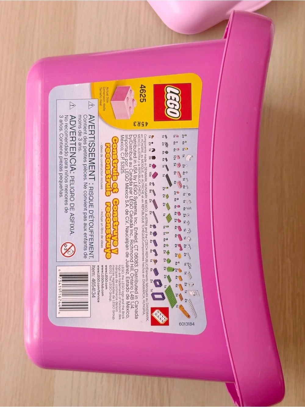 Lego | 4625 EMPTY Pink Storage Bin Tub (No Bricks) Latching 2006 GUC Vintage